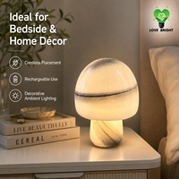Lampe de table en verre en forme de champignon, rechargeable, DC, USB-C, 3CCT, à intensité variable tactile, sans fil, décorative, pour la décoration de la maison