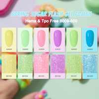 Vernis à ongles gel UV/LED HEMA & TPO Free Spring Sugar Flash, longue tenue, haute brillance, pour femmes