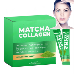 Poudre de collagène MATCHA Aeglewell, poudre de peptides de protéines multi-collagènes, acide hyaluronique, supplément de vitamine C, beauté de la peau et des <span class=keywords><strong>cheveux</strong></span> - Product Image 1