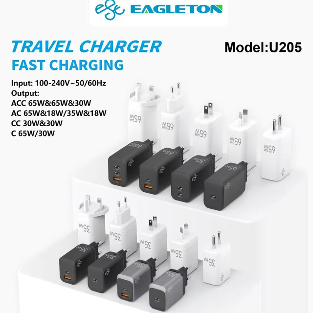 45W PD3.0 Wall Charger with USB + Type C Dual Ports Fast Charger Mobile Phone Multi Adapter Charger