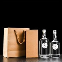 Nordic Whisky Vodka Vide Rhum Spirit 500ml 750ml 1000ml Bouteille d'alcool en verre avec ensembles d'étiquettes personnalisées