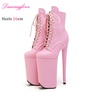 Bottines à plateforme sexy pour femmes, talons très hauts de 26 cm (10 pouces), fermeture éclair, pour boîte de nuit, pole dance, travestissement - Product Image 2
