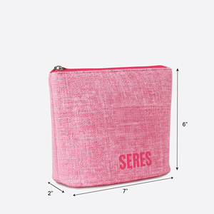 Pochette cosmétique durable en lin naturel, fermeture éclair, sac de beauté minimaliste, 7x6x2 pouces, multi-usages - Product Image 2