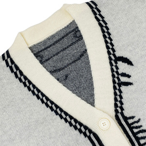 YIYU Anti-pilling Ladies <strong>Long</strong> <strong>Cardigans</strong> V-neck Knitwear <strong>Cardigan</strong> Grey Black <strong>Line</strong> Pattern Design Sweater <strong>Cardigan</strong> for Women OEM - Product Image 3
