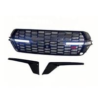 Calandre avant noire brillante de style GR-Sport de luxe pour Toyota Land Cruiser 200 2016-2022 avec logo LED éclairé compatible radar TSS