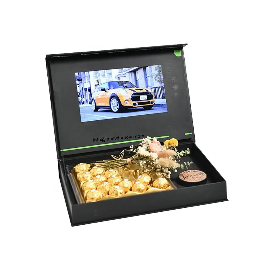 Digital lcd display video brochure gift box flower box video gift box lcd screen