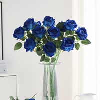 S1050 Hochwertige Künstliche Große Rote Rosen Fake Blumen DIY Samt-Rosen Künstliche Rosenblüten für Hochzeits- und Heimdekorationen