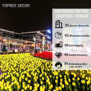 Luces LED Artificiales de Tulipanes <span class=keywords><strong>para</strong></span> el Festival de Primavera, con Luz Amarilla, Material de Tela, Lámpara de Iluminación <span class=keywords><strong>para</strong></span> Jardín y Paisaje Exterior - Product Image 3