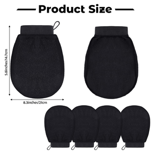 2pcs Luxury Simple Natural <b>Body</b> Care Bath Gloves Custom Logo Deep Exfoliating Mitt Plant-Based Viscose Eco-friendly for Soft - Product Image 2