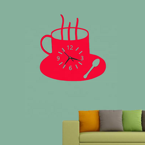 Nhà hiện đại cà phê cup hình dạng tường sáng tạo trang trí nhà đồng hồ cho phòng khách sofa TV nền - Product Image 4