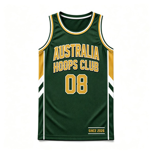 Camiseta de Baloncesto Personalizada para Fanáticos de Australia, con Nombre y Número del Equipo, Sin Mangas, Malla Impresa, 100% Poliéster, Color Personalizado, Deportiva - Product Image 6
