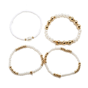 Korean Imitation Pearl size plastic beaded Bracelet jewelry for girls kids - Product Image 6