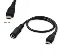 Cable Adaptador Wavelink Micro/Mini USB Macho a Conector de Auriculares DC de 3.5mm, Cable Adaptador de Micrófono de 3.5mm Hembra a Mini USB Macho de 5 Pines