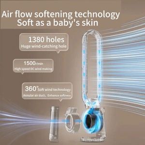Ventilateur Chauffant Sans Pales à Double Fonction Chaud/Froid avec Moteur AC, 3 Modes de Vent, Écran LED, Veilleuse, en Plastique pour Usage Domestique - Product Image 4