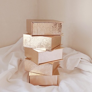 Minimalist Paper Box For Jewelry Magnetic Jewelry Box With Raffia Jewelry Organizer Box