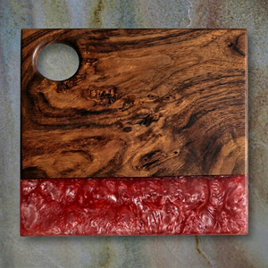 Elegante Tabla de Quesos Rectangular de Resina y Madera, Ecológica, Fácil de Limpiar, Multicolor, para Servir y Cortar - Product Image 1