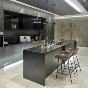 ตู้ไม้เนื้อแข็งทรงสูงเฟอร์นิเจอร์ห้องนั่งเล่นตู้ครัวดีไซน์ทันสมัย - Product Image 1