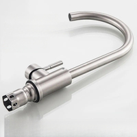 Robinet de cuisine avec évier intégré, eau chaude/froide, acier inoxydable 304, flexible, finition céramique chromée, montage sur plan, design moderne
