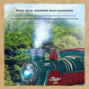 Trenino <span class=keywords><strong>RC</strong></span> Classico Retrò, Veicolo Automatico ad Alta Velocità con Controllo Radio Elettrico, Effetti Luminosi e Sonori, Stile Spray - Product Image 2