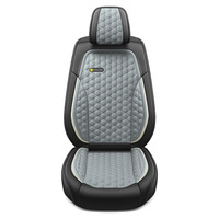Housses de siège auto universelles LC en cuir PU pleine couverture pour 5 sièges, ensemble de coussins de siège auto toutes saisons avec motif souriant