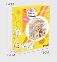 Villa princesse en bois pour enfants pour maison de poupée filles jouer maison Simulation avec boîte de couleur emballage semblant jouer et cadeau préscolaire