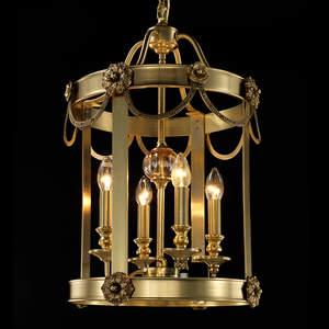 VH Modern Simple Luxury Copper Lantern Chandelier Adjustable Height Gold Custom Size <strong>Hanging</strong> Lights <strong>for</strong> Corridor Balcony <strong>Bar</strong> - Product Image 2