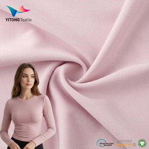 Tessuto a Maglia Interlock Antistatico 220 Gsm all'Ingrosso, 55% Bambù 37% Modal 8% Spandex per Strato Base a Maniche Lunghe - Product Image 1
