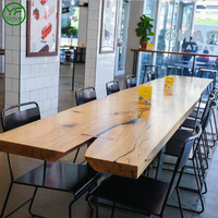 Meubles de restaurant modernes sur mesure, table et chaises en bois massif avec pieds en métal pour café, hôtel