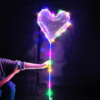 Vente en gros de ballons bobo à LED transparents phosphorescents de formes variées pour la Saint-Valentin, les ballons à bulles d'anniversaire et de mariage
