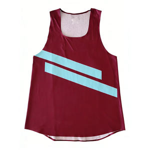 Débardeur de course unisexe à séchage rapide, respirant, avec logo personnalisé, sans coutures, élastique et coloré pour fitness et marathon - Product Image 1