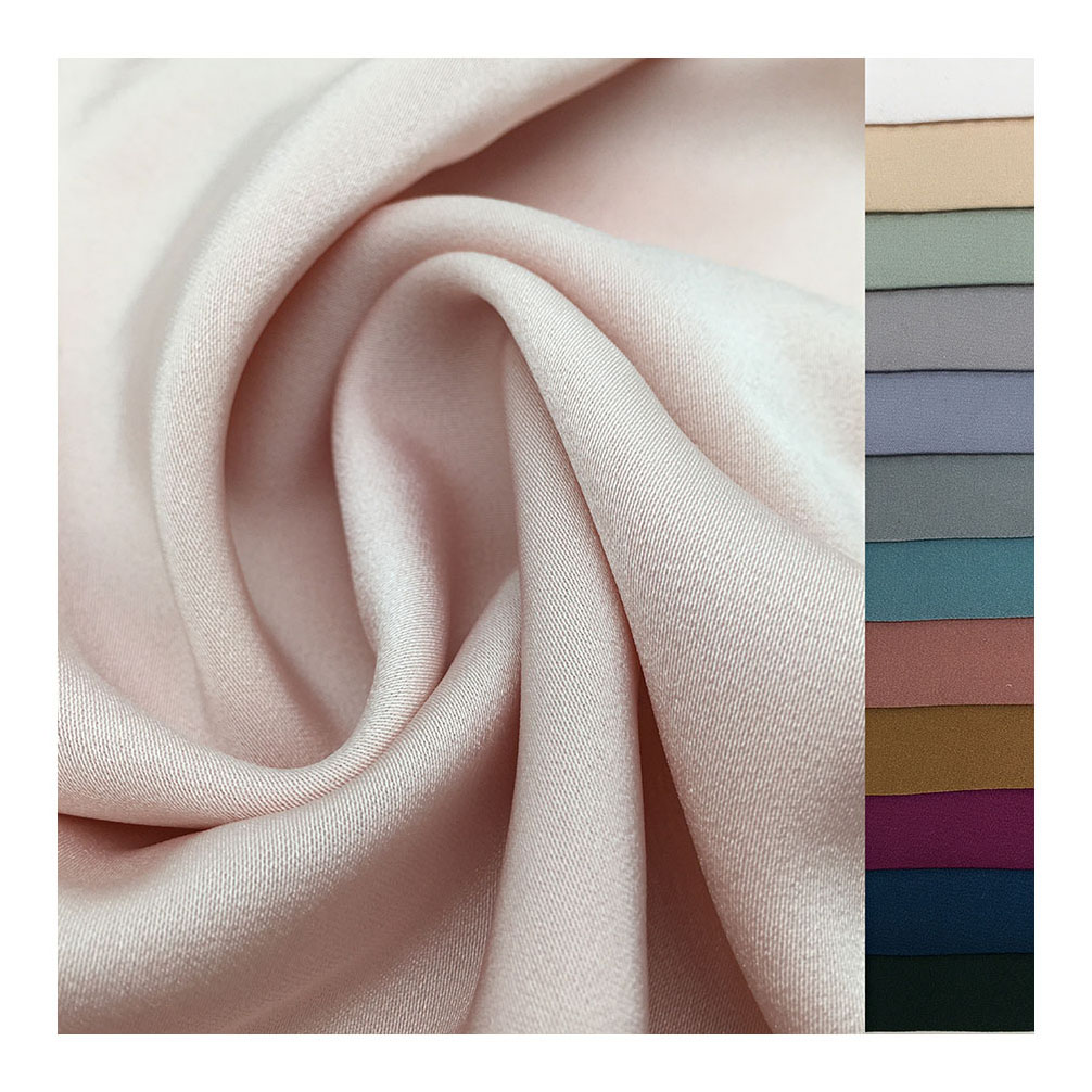 smooth imitated acetate silk elastic matte satin fabric for women dress