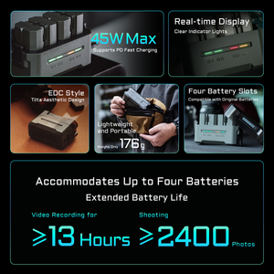 محطة شحن محمولة 4-mAh محطة شحن GH6 GH6L GH5II G9M2 مع كاميرات قنوات S5ll متوفرة بالمخزون - Product Image 2