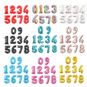 Ballons en feuille de 16 pouces avec chiffres, or rose, argent, vert à pois, pour décoration de fête prénatale et d'anniversaire - Product Image 1