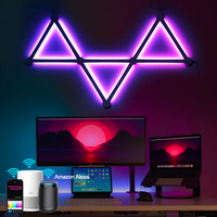 Lampe murale LED RGB intelligente avec application WIFI, assemblage libre, lumière d'ambiance ABS, veilleuse rythmique musicale, rétroéclairage TV, décoration pour chambre et salle de jeux