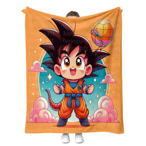 Rapide personnalisé quantité minimale de commande 1pc flanelle couverture Anime dessin animé enfant <span class=keywords><strong>Dragon</strong></span> <span class=keywords><strong>Z</strong></span> boule couverture personnalisée enfants bébé jette des couvertures - Product Image 1