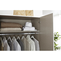Armoire moderne de haute qualité à portes battantes, blanc pur, 4 portes, grande armoire en bois, placard