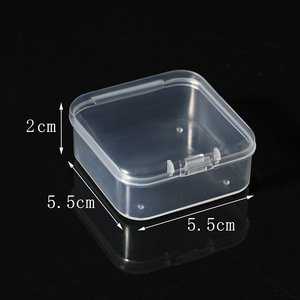 Transparent Square Plastic Storage Box 5.5Cm X 5.5Cm X 2Cm With Lid For Jewelry And Electronic Components - Product Image 1