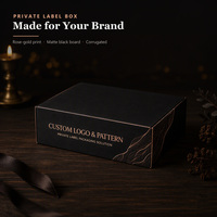 Boîte pliante OEM ODM noire et or rose imprimée avec impression intérieure et doublure or rose pour emballage cadeau d'entreprise