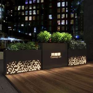 Banc de jardin modulaire en alliage d'aluminium HX01 pour extérieur, siège de loisirs combiné, mobilier paysager commercial pour rue - Product Image 2