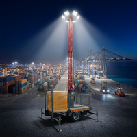 Tour d'éclairage mobile de haute qualité de 30 m, alimentée au diesel, avec projecteur LED pour raffinerie, usine chimique, kit remorque