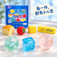 Jouets SQUISHY CRUNCHY, 6 pièces, blocs de construction alimentaires simulés, jouets malleables pour soulager le stress