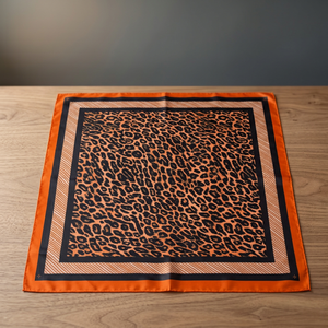Leopard Print Acrylic Scarf Square Shawl for Women Autumn Custom Digital Printing Needle Detection - Product Image 3