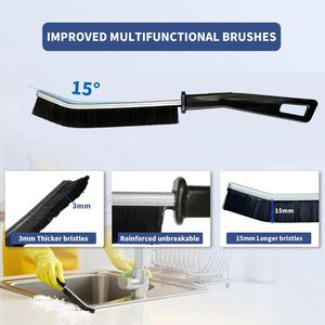 Hard Bristle <b>Gap</b> Cleaning Brush-Multifunctional Brush for Bathroom Window Track Blind Cleaner High Water Absorption - Product Image 4