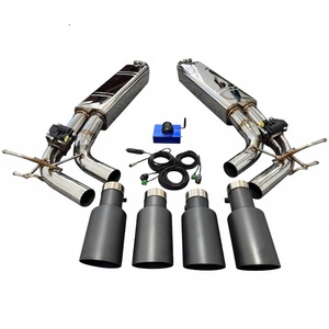 ท่อไอเสียสแตนเลส Vortex สำหรับ Mercedes G550 W463A ปี 2016+ แบบ Valvetronic ปลายท่อสี่ด้าน สีดำด้าน พร้อมเสียงรัมนลิ้ง - Product Image 1