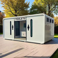 Cabine de toilette modulaire portable, assemblée, imperméable, ignifuge, respirante, en panneaux sandwich, design moderne pour bureau