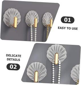 Crochet adhésif mural en acrylique transparent de forme élégante pour salle de bain, cuisine, salon, porche, chambre à coucher - Vente en gros - Product Image 4