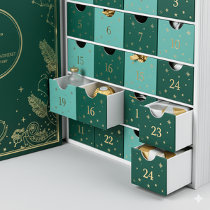 <span class=keywords><strong>Calendario</strong></span> de Adviento de Lujo con Forma de Libro, Empaque Rígido de Papel con 24 Cajones para Regalos Navideños - Product Image 3