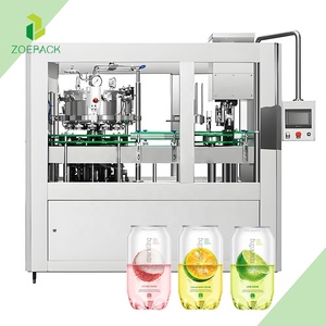 Fabricants de machines de fabrication de boissons gazeuses énergisantes en canettes d'aluminium entièrement automatiques, machines de remplissage de bouteilles de soda - Product Image 1