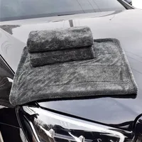 Usine moins cher gris 1200GSM 90X60CM Super absorbant l'eau microfibre boucle torsadée serviette de séchage pour voiture