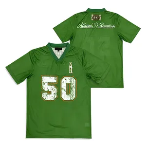 Пользовательские модные американские футбольные майки с сублимационной печатью, оптовая продажа, чистые зеленые сетчатые американские футбольные майки